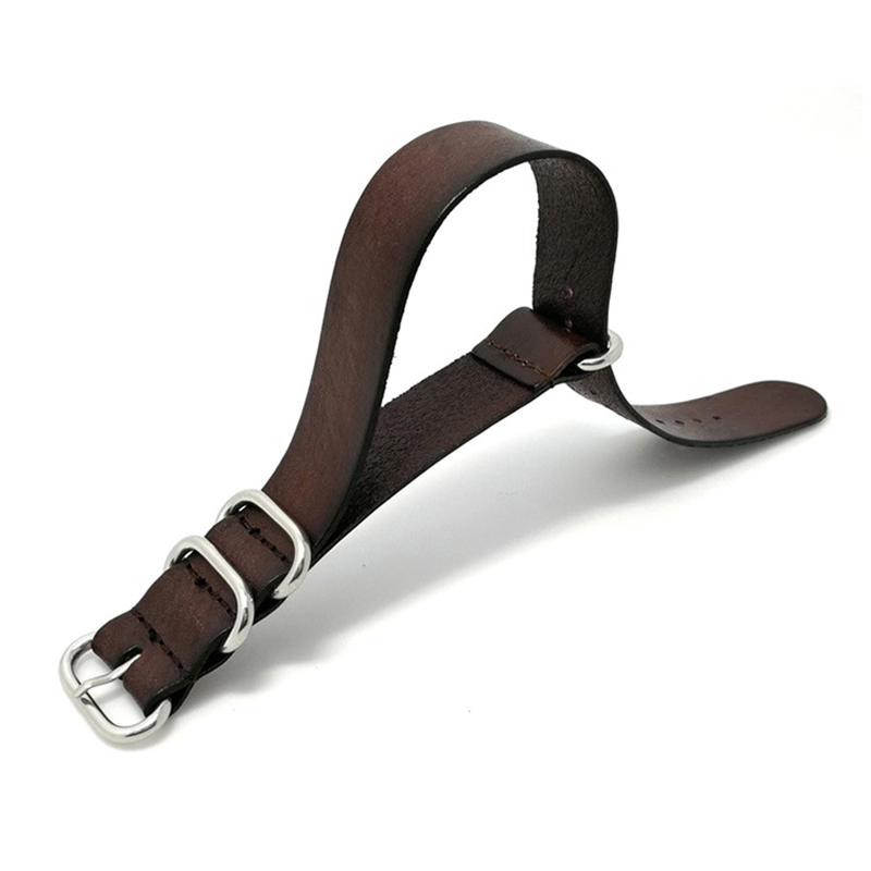 China Manufacturer Vegetable Tanned Leather 20mm Watch Band Nato Watch Strap