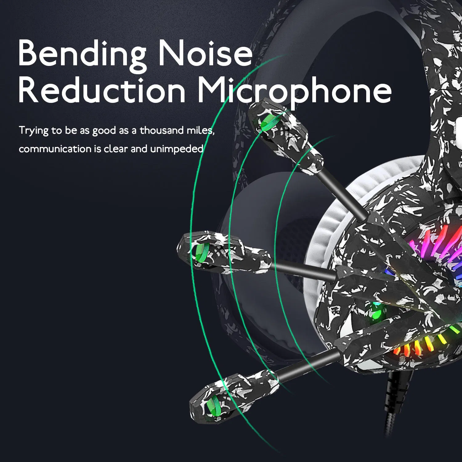 Factory Camouflage Head-Mounted Internet Cafe Wired Gaming Computer Headphones Game Headsets with Microphone