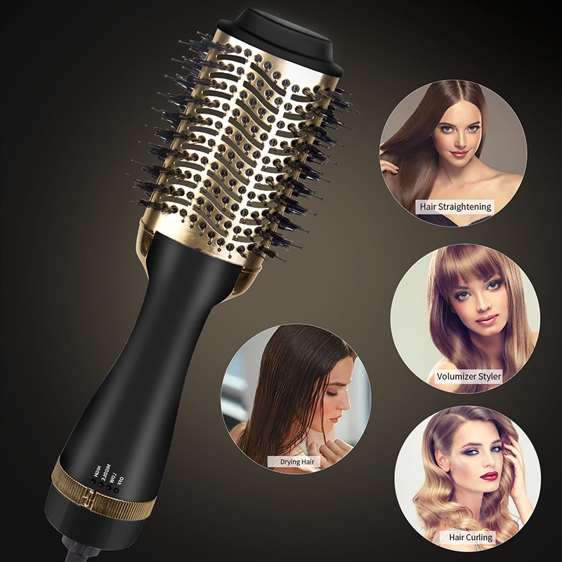 Hot Brush 24K Gold One-Step Hair Dryer and Volumizer Curler Comb