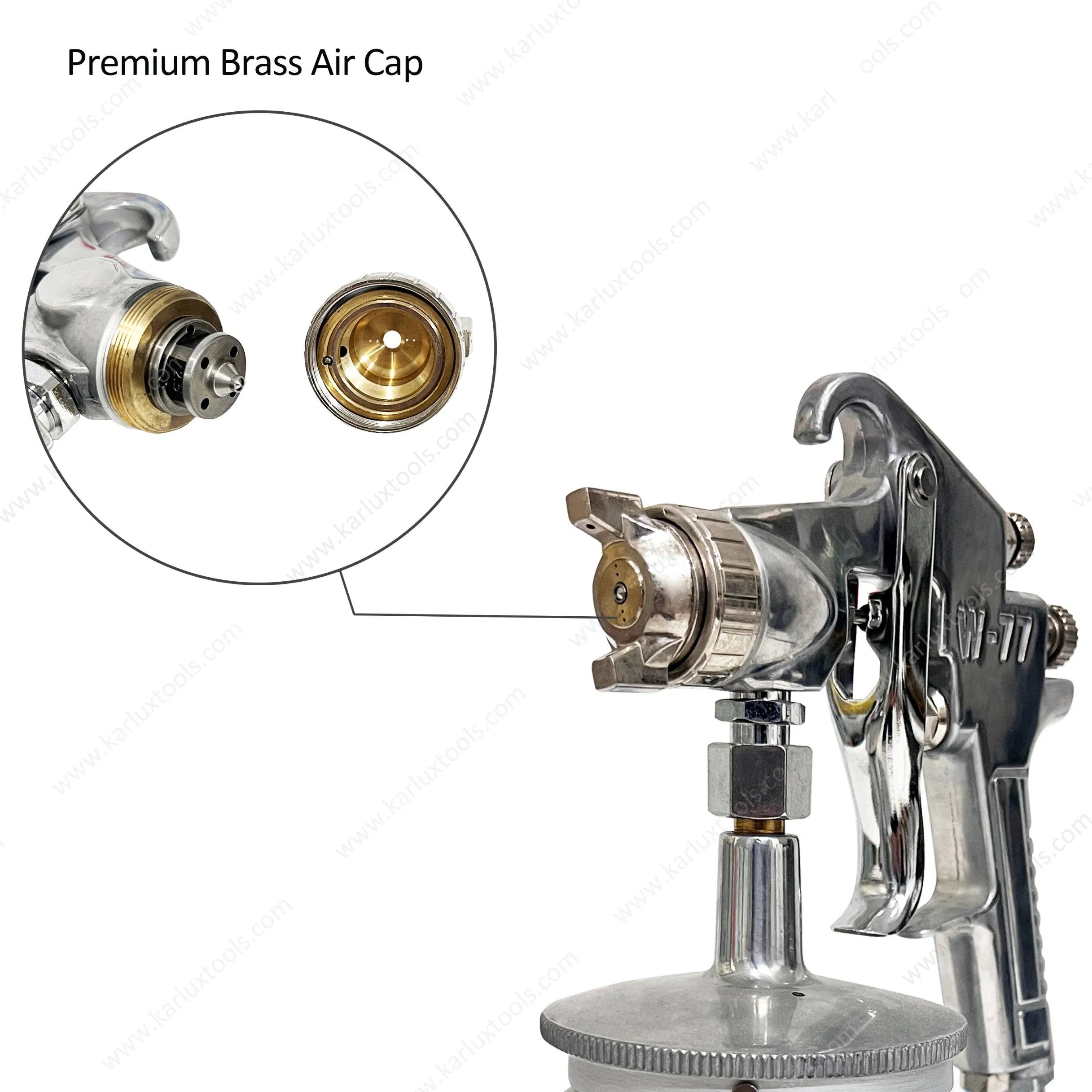 W-77-S 1000ml Industrial Siphon Feed Spray Gun Pneumatic Paint Repair Sprayer Air Paint Spray Gun with Container Cup