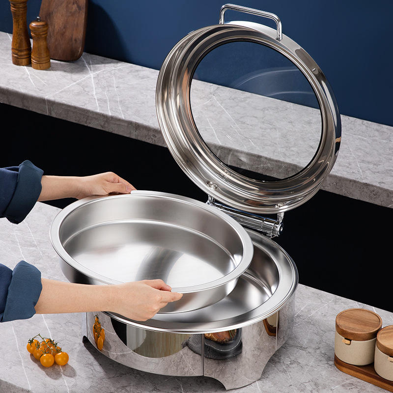 Visual Electric Heating Stainless Steel Buffet Stove for Hotels Hotel Breakfast Stove Fork Utensils Metalmaterial Insulated