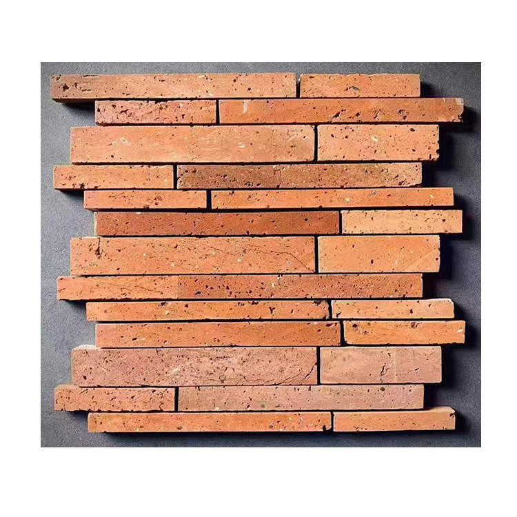 Small Square Brick Art Retaining Wall Baked Red Clay Bricks