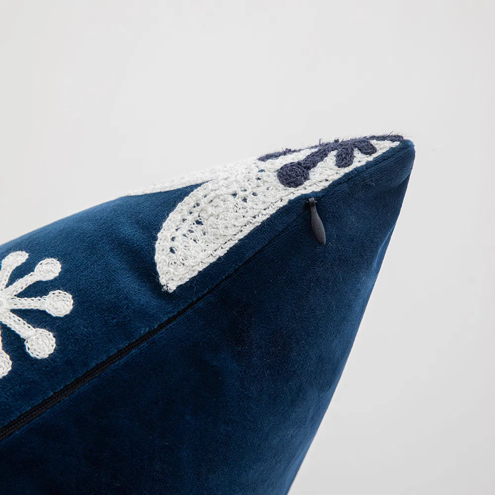 French Three-Dimensional Embroidery Pillow Cover Light Luxury High Sense Headboard Pillow Square Tufted Living Room Sofa Cushion Cover