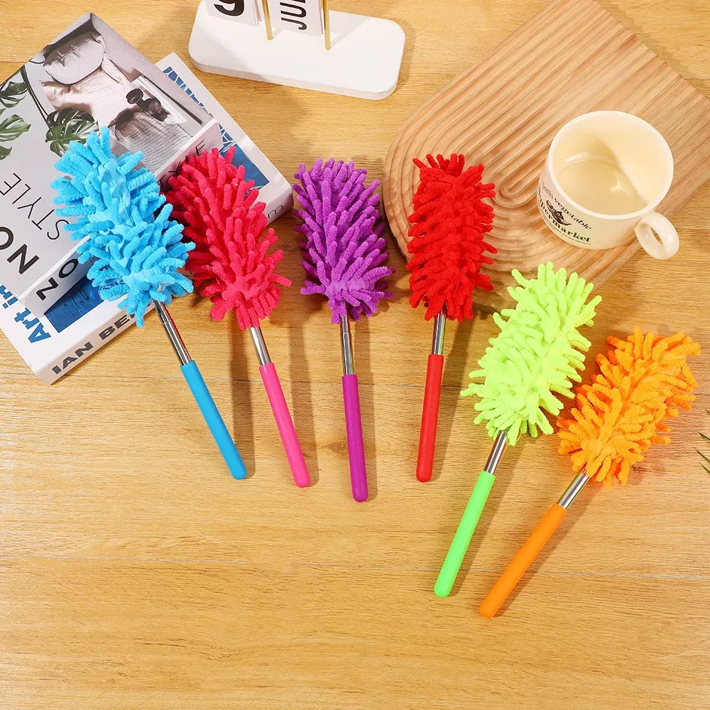 Household Cleaning Retractable Rod Head Changeable Magic Telescopic Washable Microfiber Duster