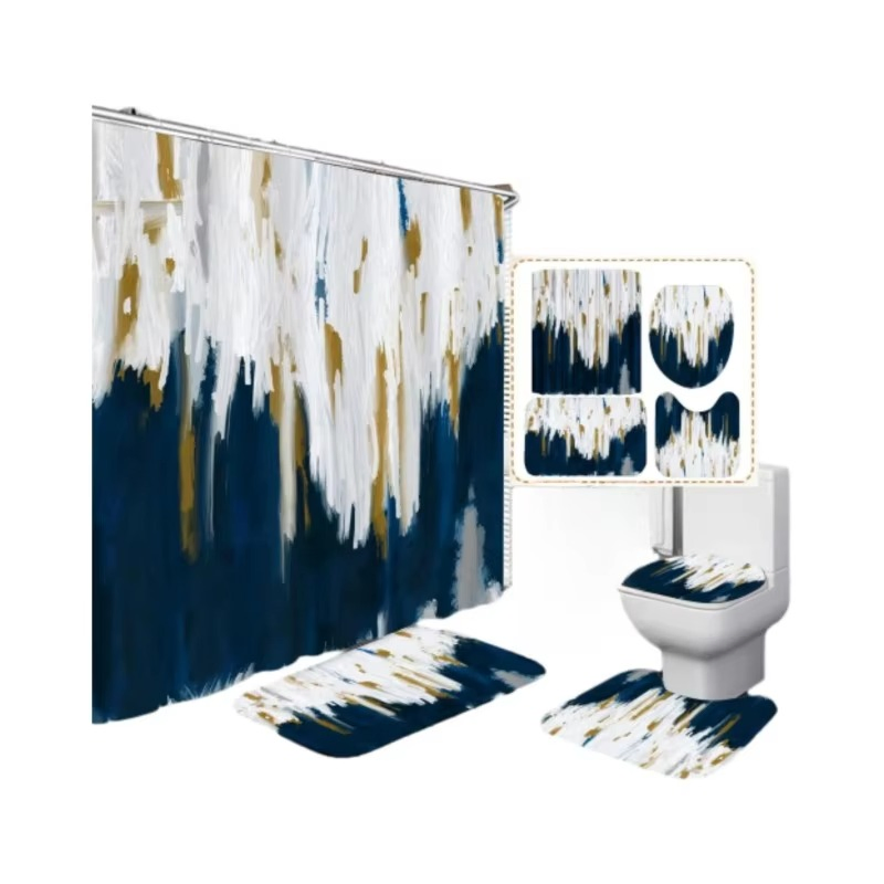 Promotional High Satisfaction Washable Modern Design Shower Curtains Bathroom Sets