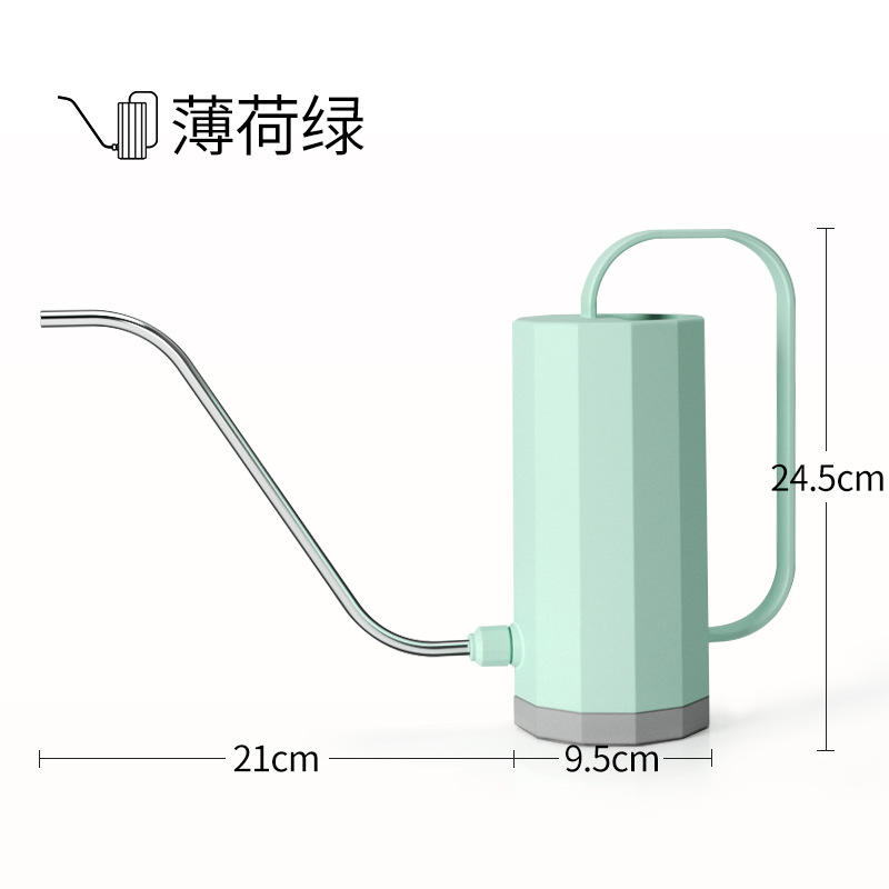 1200ml Flowers Watering Can Stainless Steel Curved Mouth Flower Spray Pot Household Removable Nozzle Portable Bonsai Garden Tool