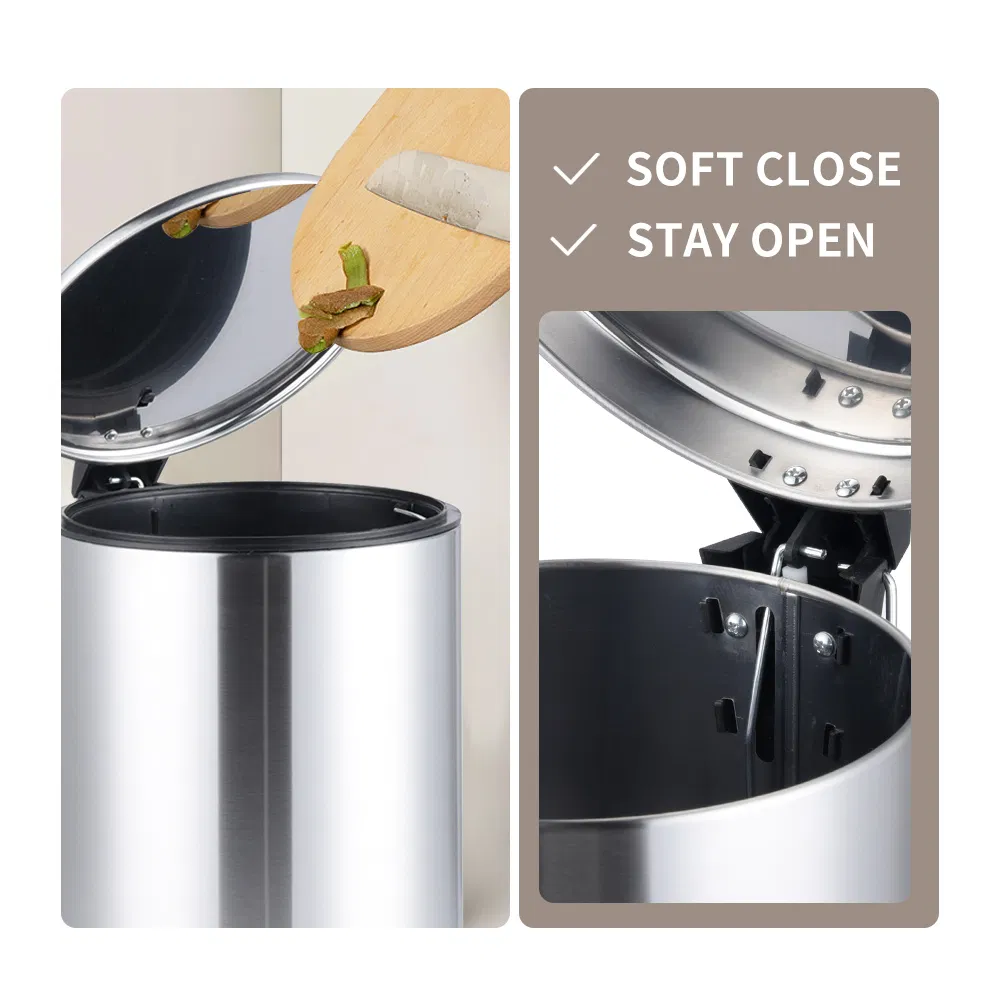 Modern Stainless Steel Trash Can with Convenient Foot Pedal