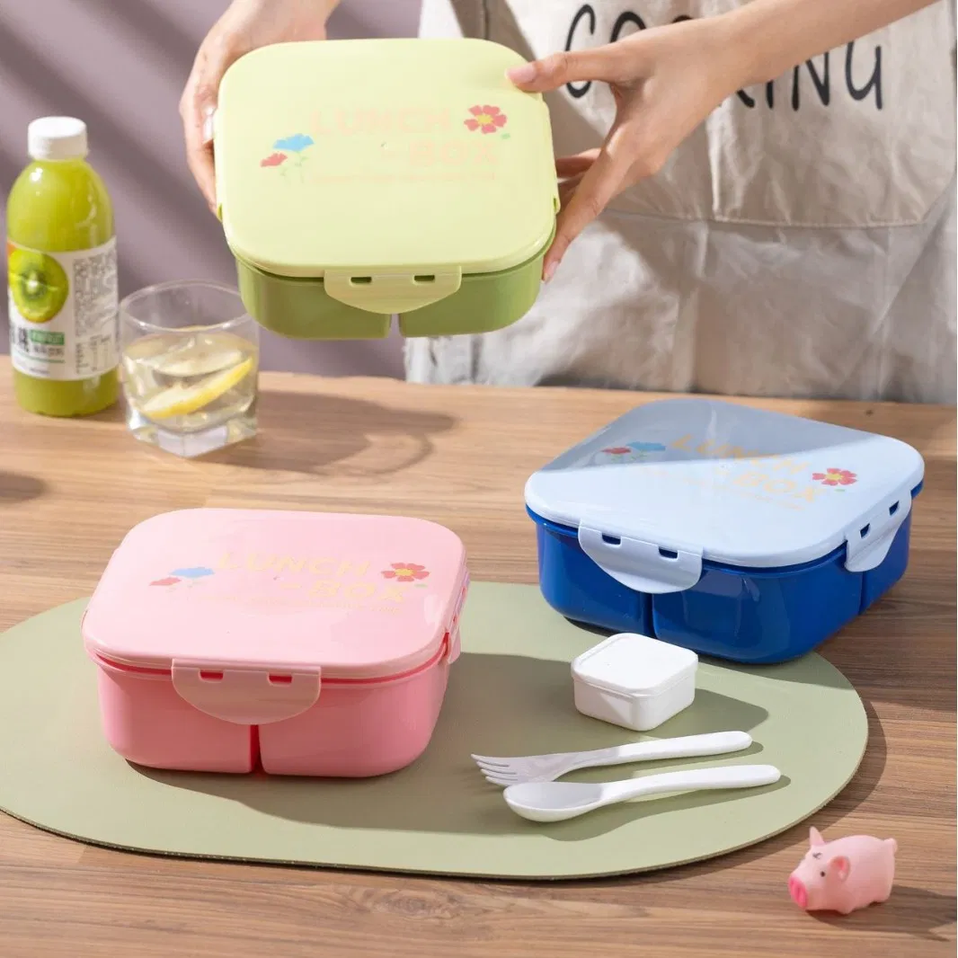 Food-Grade Plastic Bento Box - Microwave-Safe Compartmentalized Lunch Container