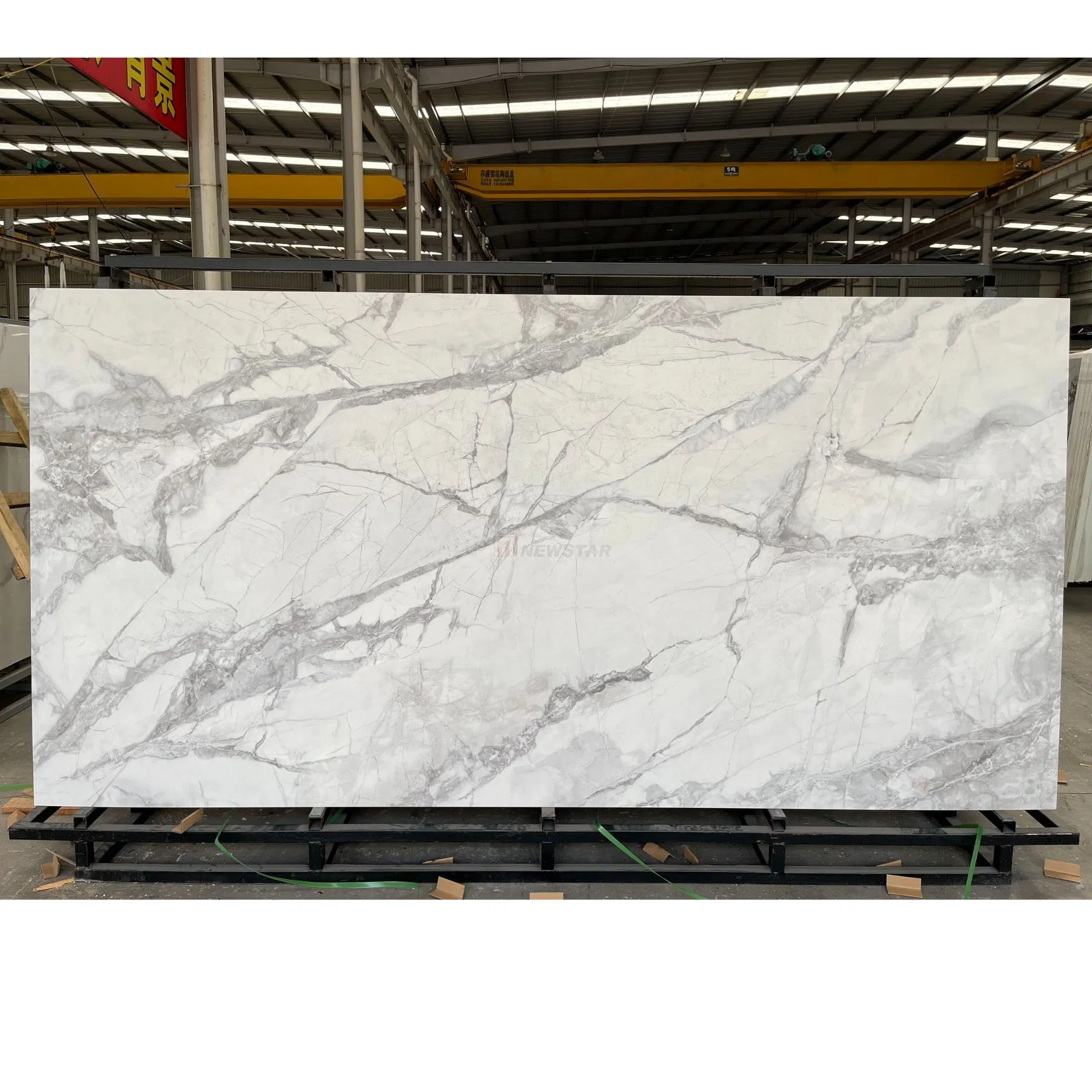 Newstar Factory Polished Marble Look Slabs Sintered Stone Floor Paver Hotel Project Porcelain Thin Slabs for Living Background