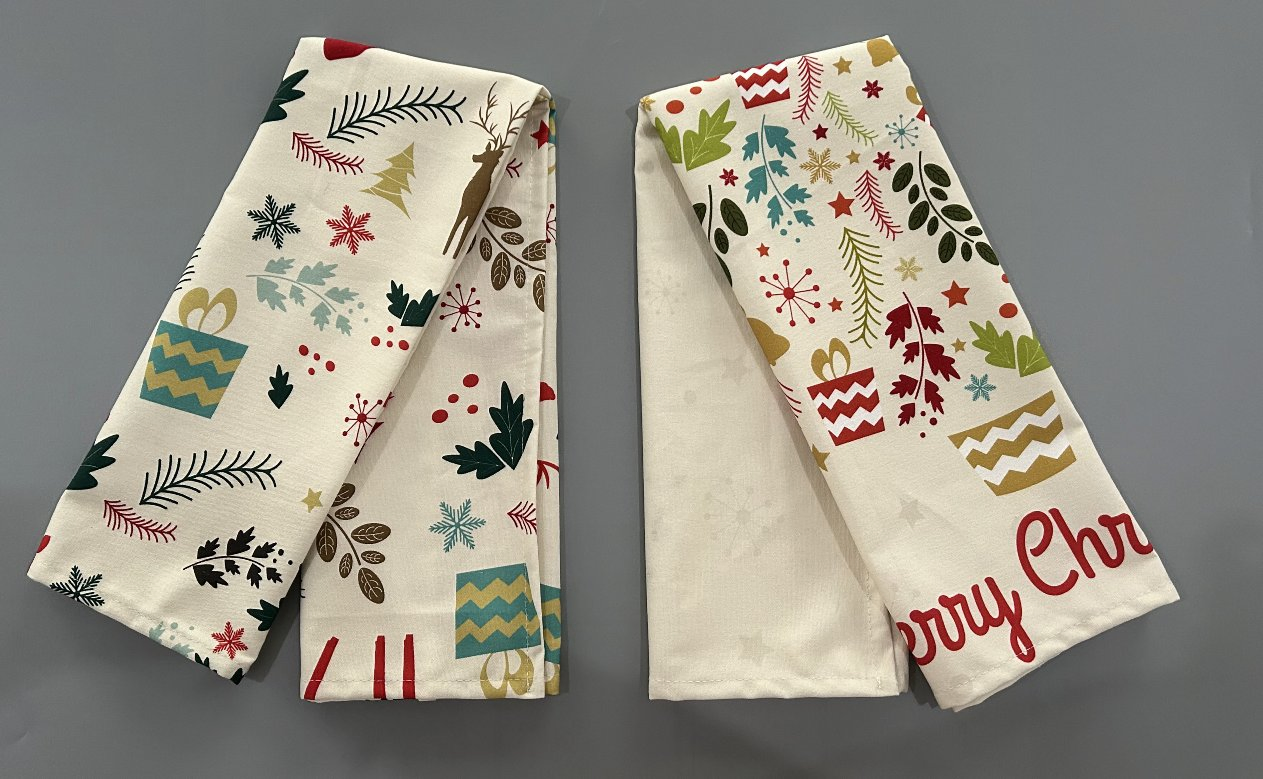 Custom Digital Printed Kitchen Napkin Tea Towel for Christmas