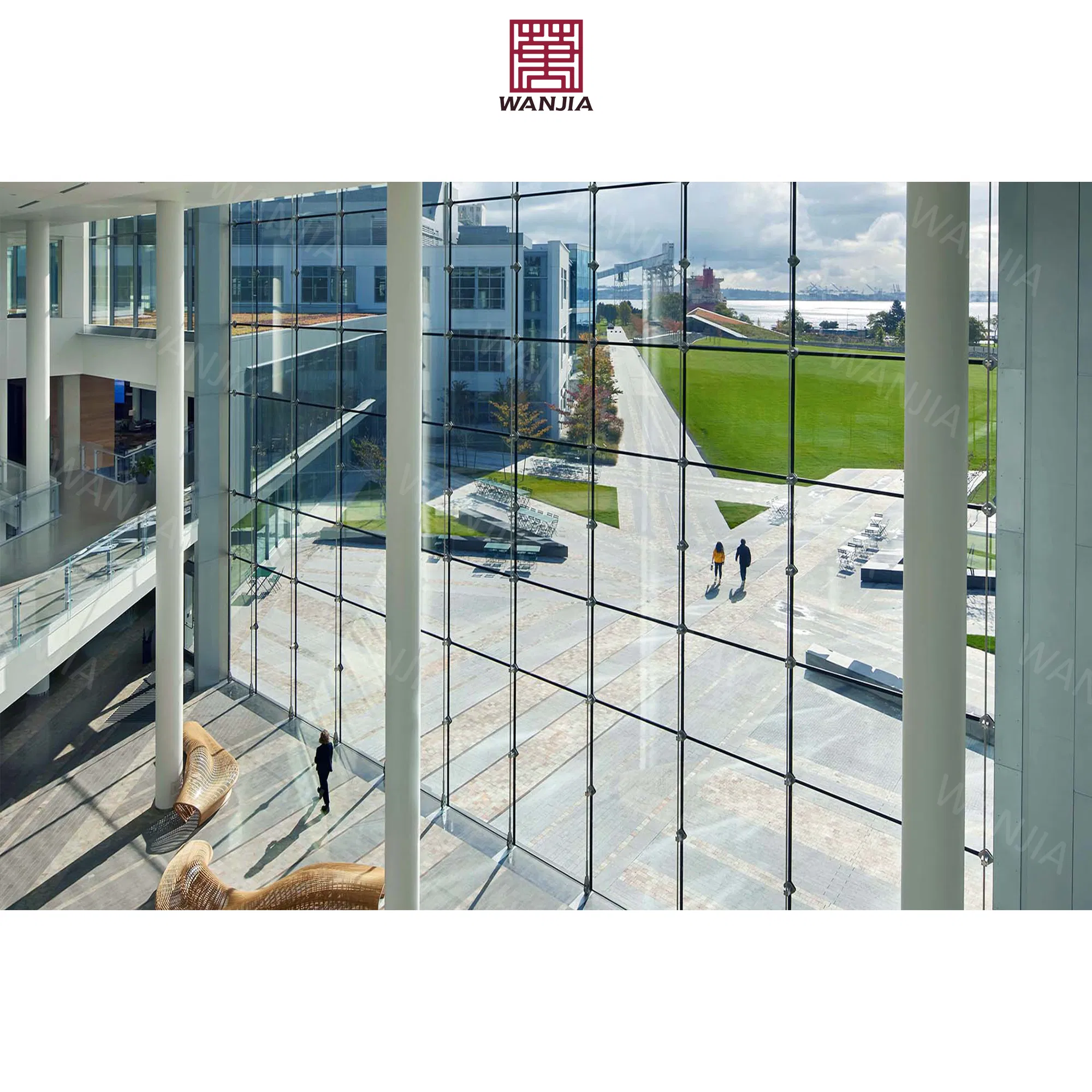 Energy Efficient Aluminum Curtain Wall with Double Mirror Glass