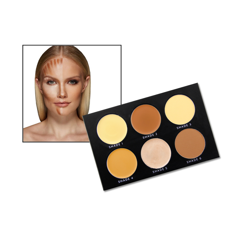 Wholesale 6 Color Multipurpose Face Body Contour Shading Powder Private Label Long Lasting Makeup Concealer Palette