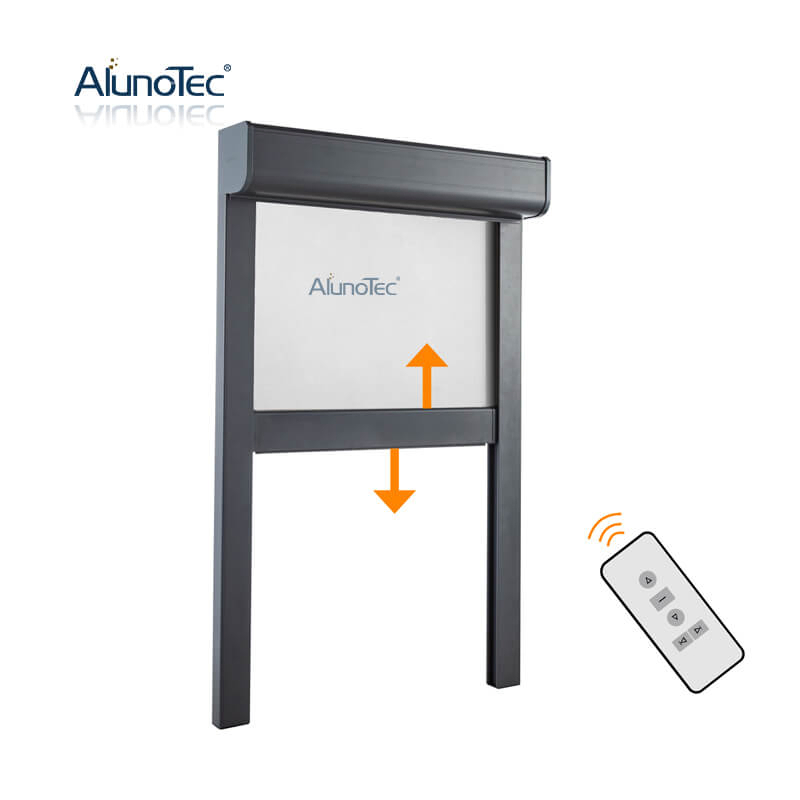 AlunoTec Anti-UV Motorized Fabric Roller Shades Patio Curtains Vertical Curtains Shade Shutters Screen Zip Outdoor Blinds
