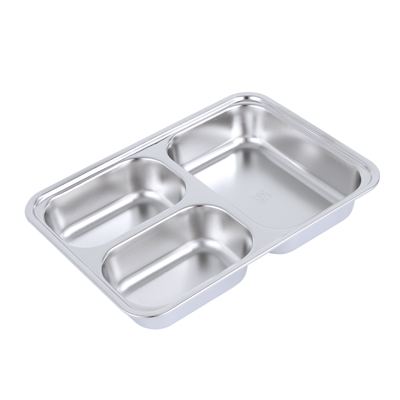 2024 Stainless Steel Metal Divided Plates Dishes Children Food Lunch Box