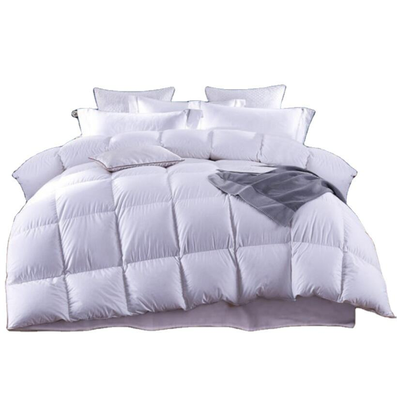 100% Cotton Fabric 220GSM Quilted White Goose Down Duvet