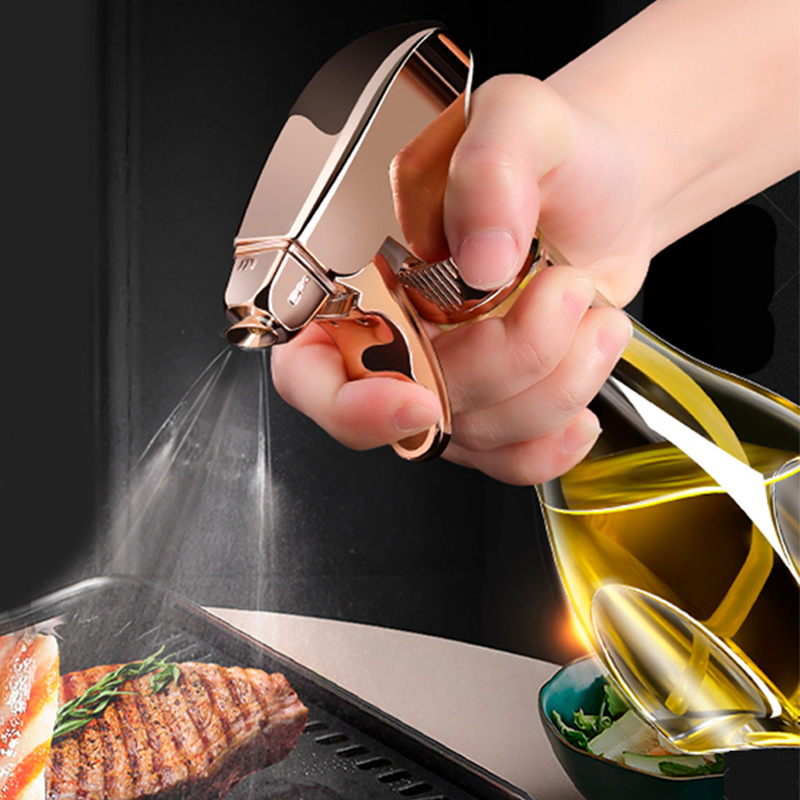 New Kitchen Glass Flavor Bottle Outdoor BBQ Press 240ml Spray Oil Bottle