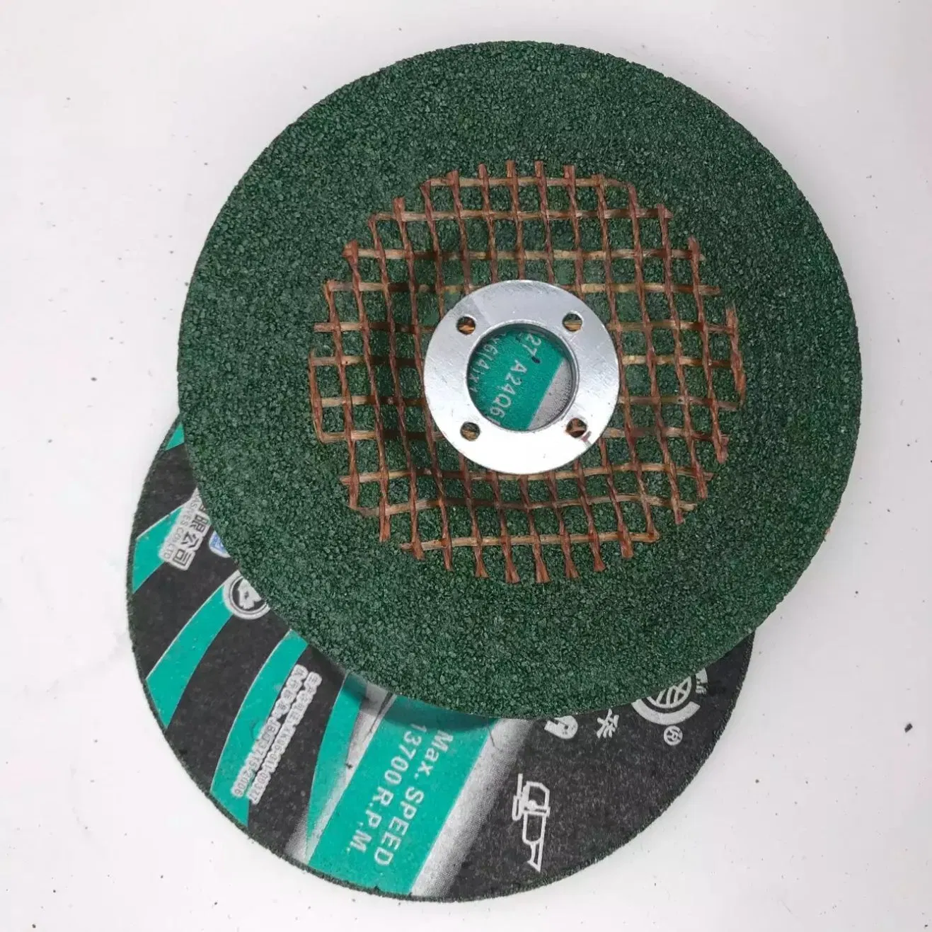 Отрезной круг 107 мм 1.2 мм, двойная сетка, Inox, зеленый