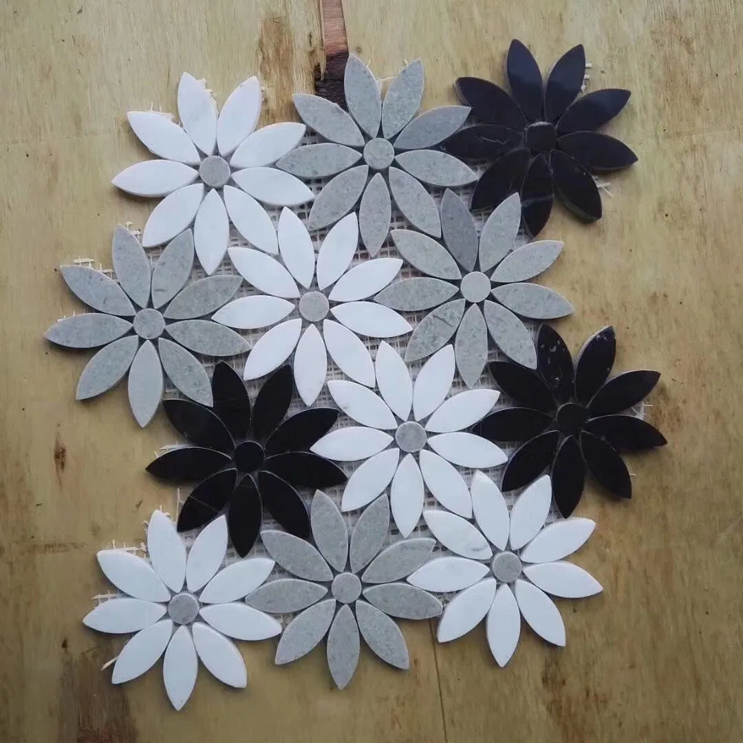 China Fctory Natural Stone Marble Mosaic Tiles for Bathroom Floor Tile Design