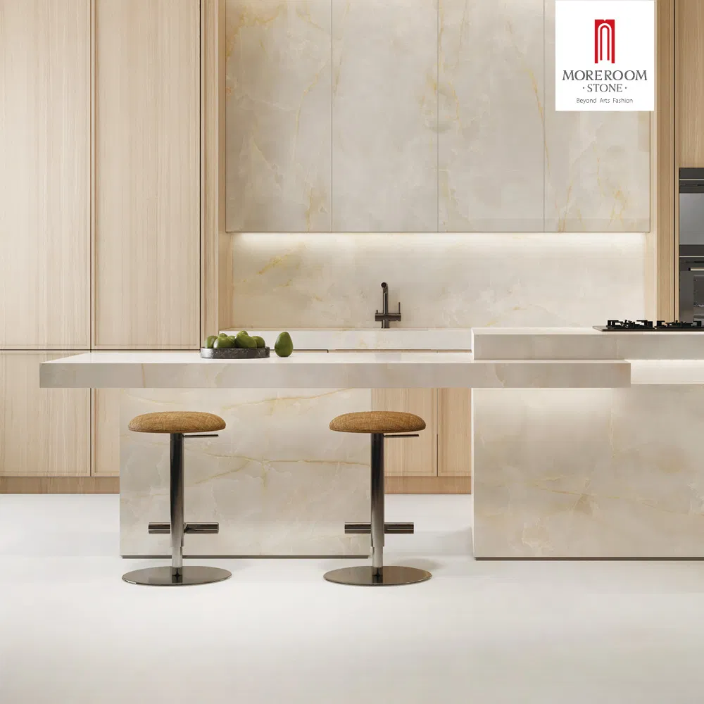 Snow White Agate Glass Base Slab for Modern Minimalist Decor