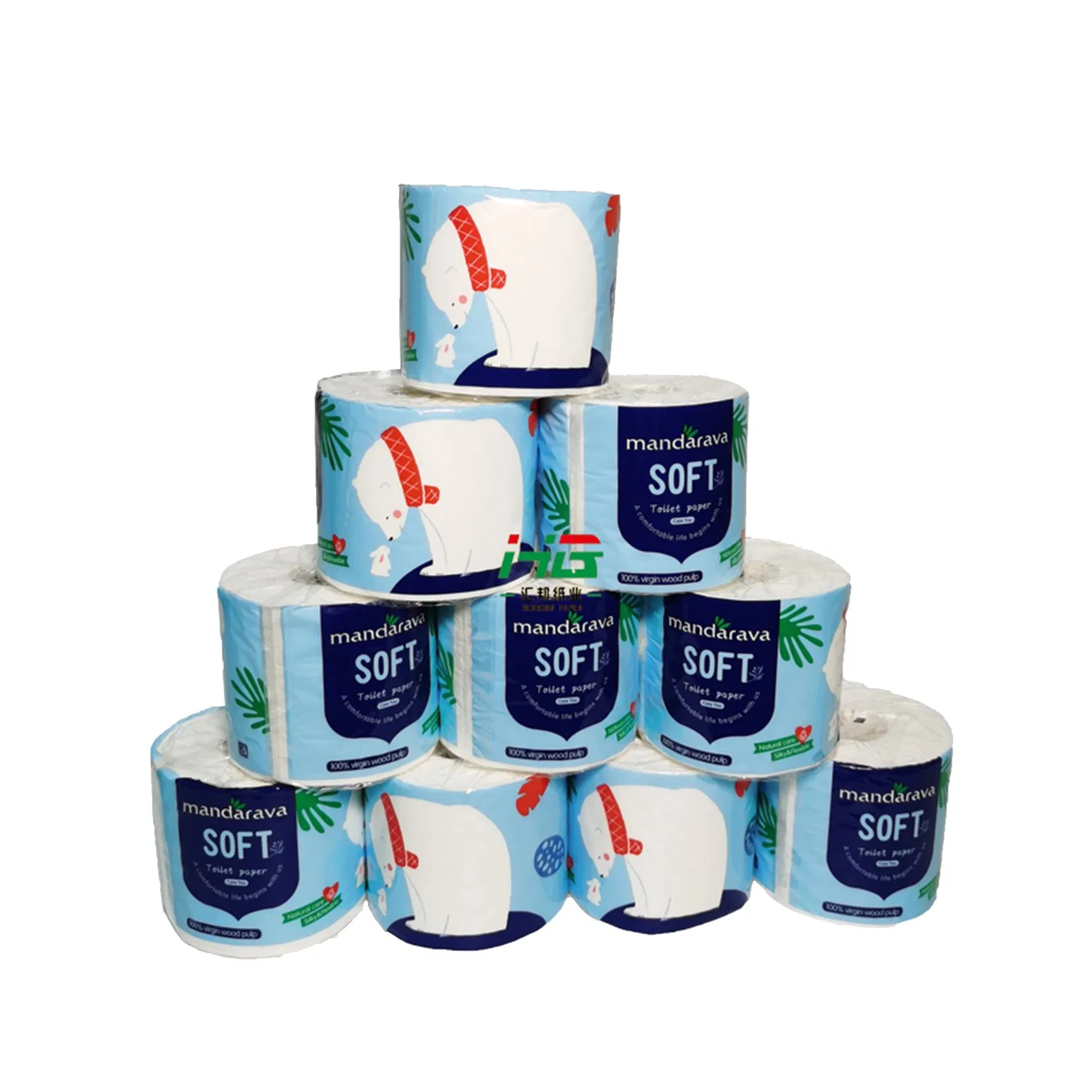 Wholesale Biodegradable 3-Ply Recycled Embossed Bath Tissue Paper