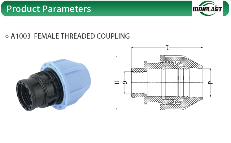 Pipe Fitting HDPE PP Compression Fittings Agricultural Irrigation Accessories Female Coupling