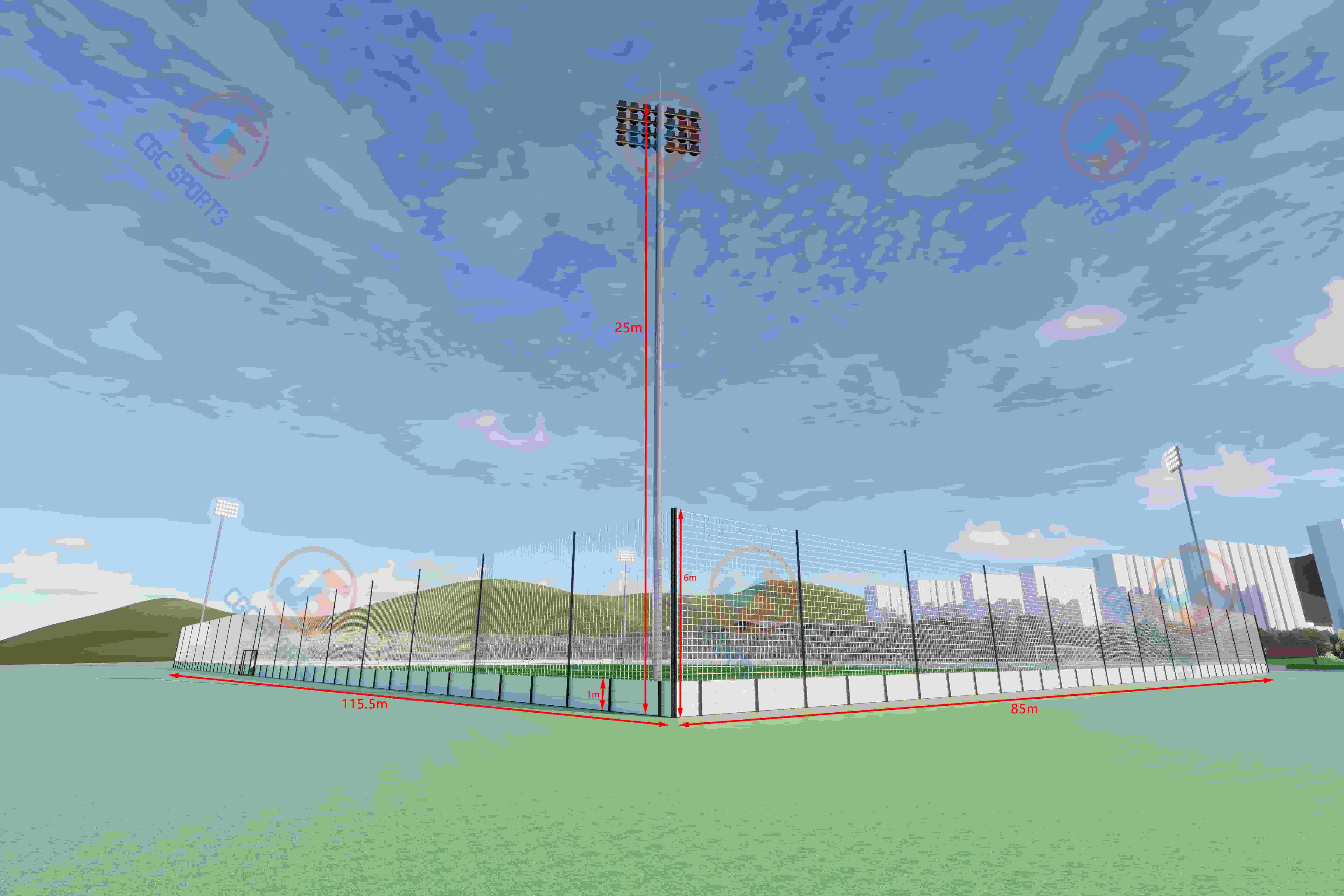 Durable Soccer Field Fence Mesh Knotless Sports Net for Outdoor