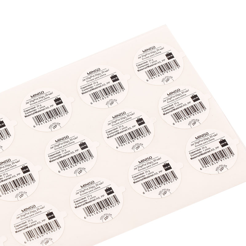 Adhesive Custom Various Shapes Cosmetic Label Sticker with Barcode