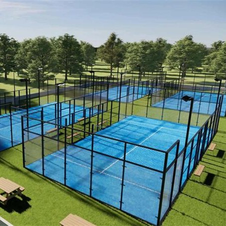 Premium Panoramic Outdoor Padel Court in Blue Single Tennis Court for Construction Sports Use