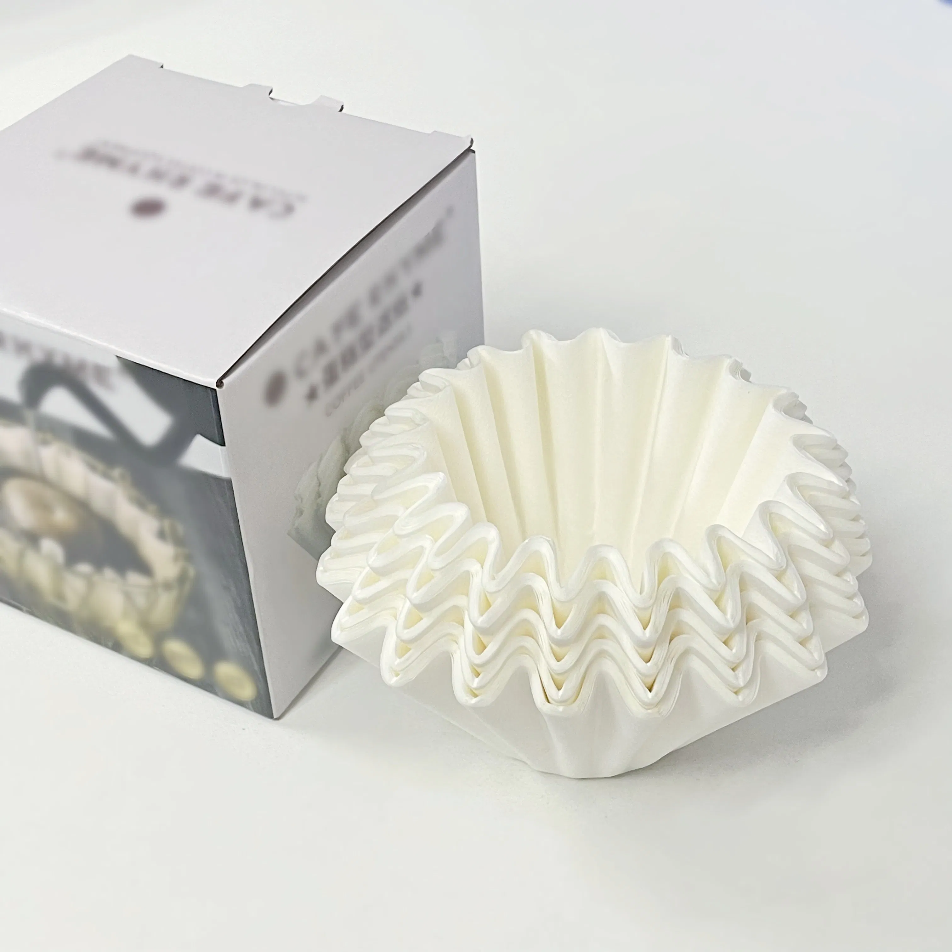 White 1-4 Cup 50 Piece Basket Coffee Filters for 100% Wood Pulp Degradable Coffee Paper