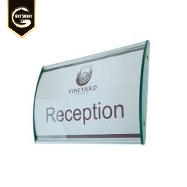 Customized Aluminum Curved Office Door Name Plate Holder Sign