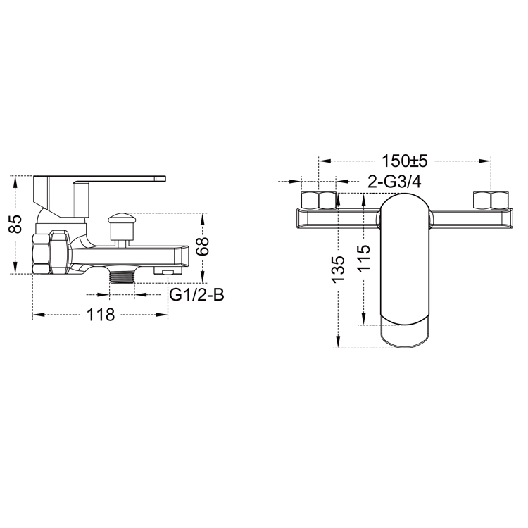 Bathroom with Hand Shower Water Rain Mixer Faucet