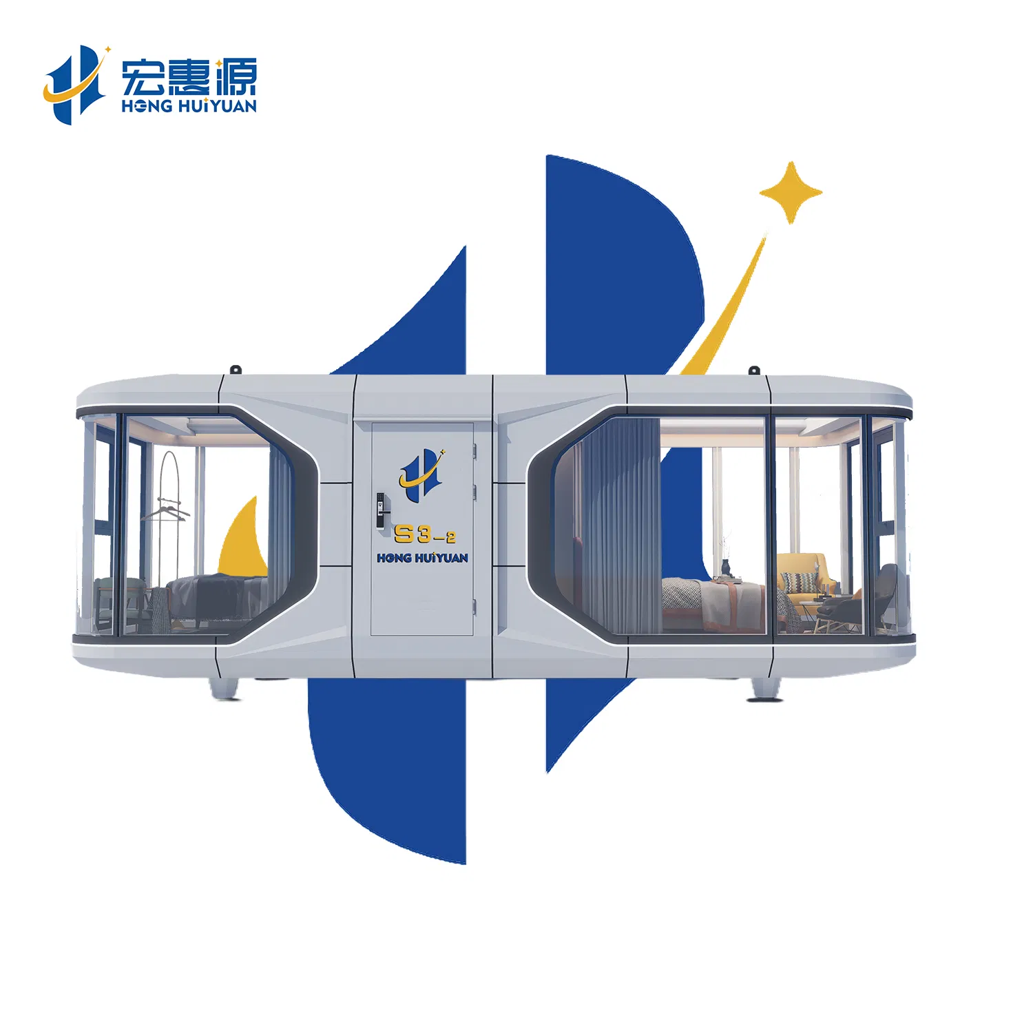 S3-2 Prefabricated Capsule House for Medical Isolation Units with HEPA Filtration System