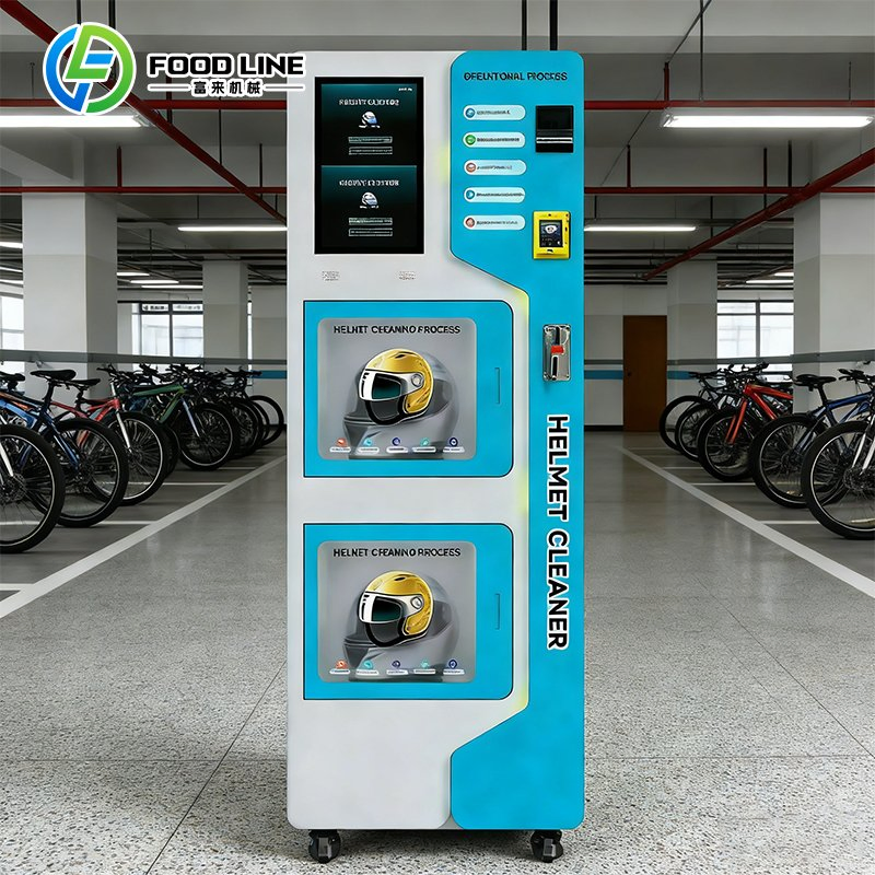 Smart Steam Coin Automatic Motorcycle Helmet Sanitizer Washing Cleaning Vending Machine