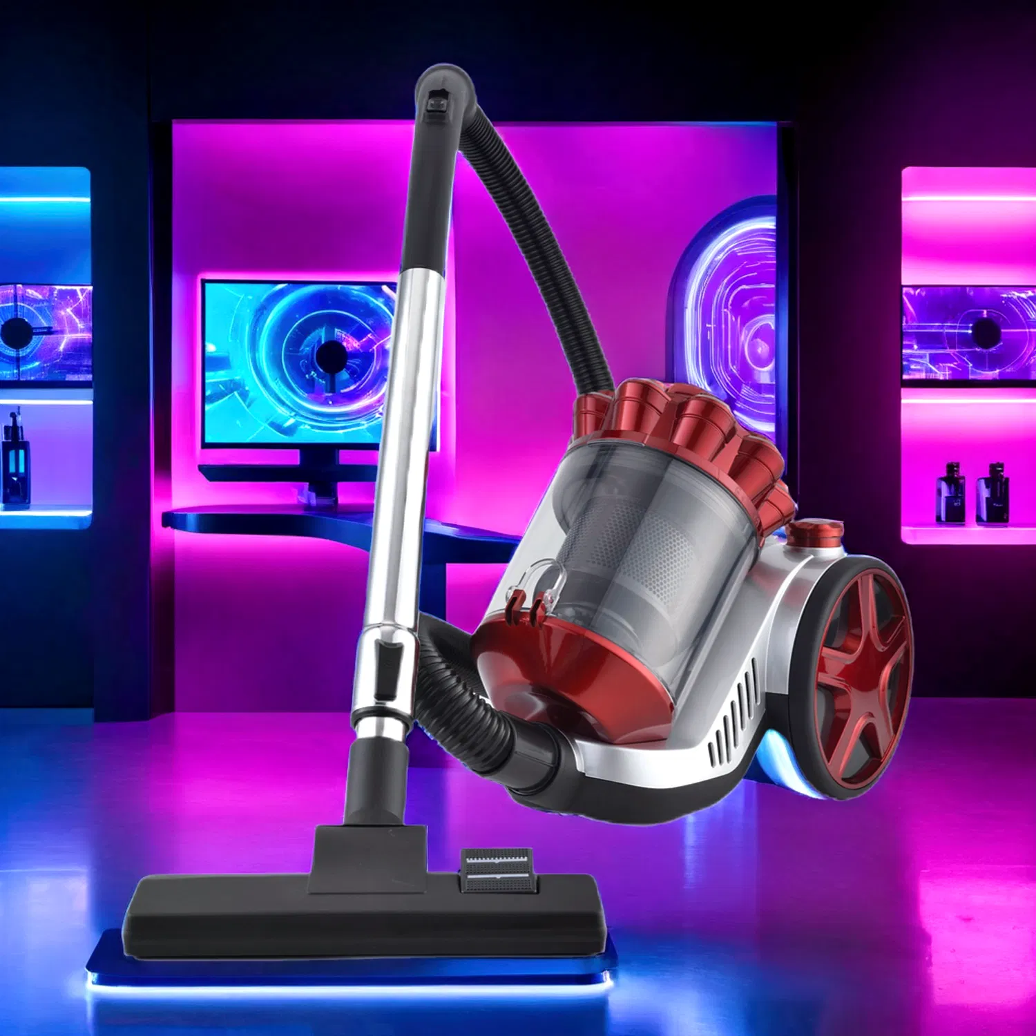 Whisper Quiet Bagless Multi-Cyclone Vacuum Cleaner for Home Use