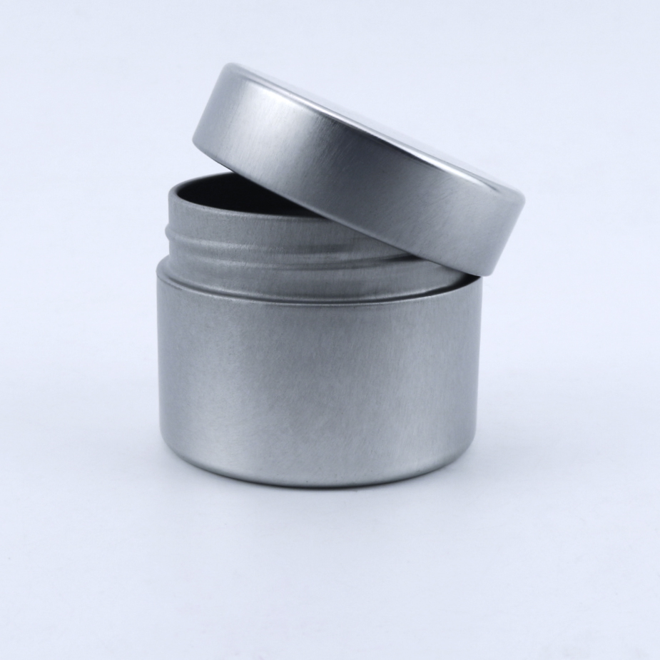 64*52mm Round Tin Box Herb Saffron Wax Storage Screw Top Iron Tin Container