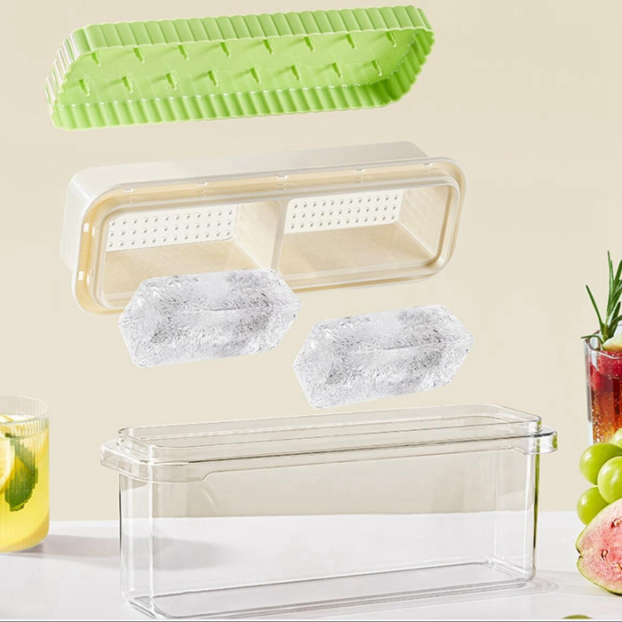Ice Cube Mold with Lid for Freezer Plastic Ice Maker Tray