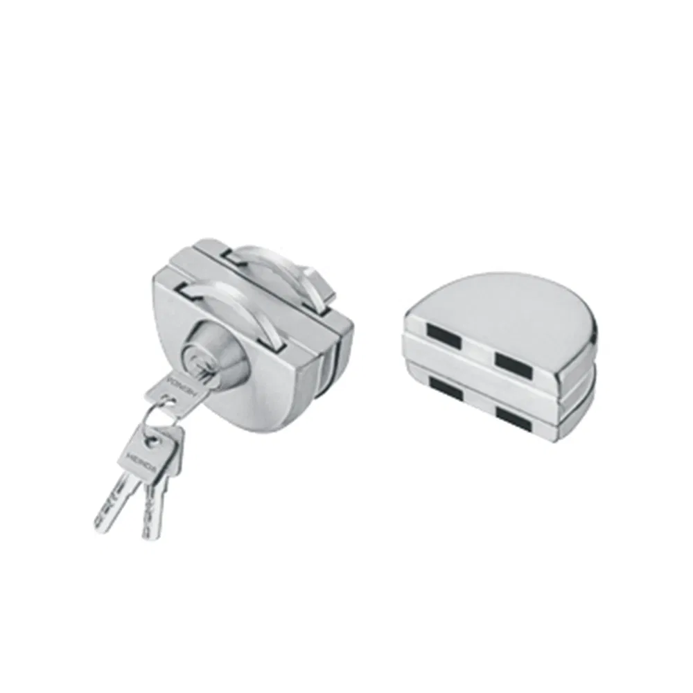 Ce Standard Tempered Glass Door Fitting Door Lock Round Center Lock