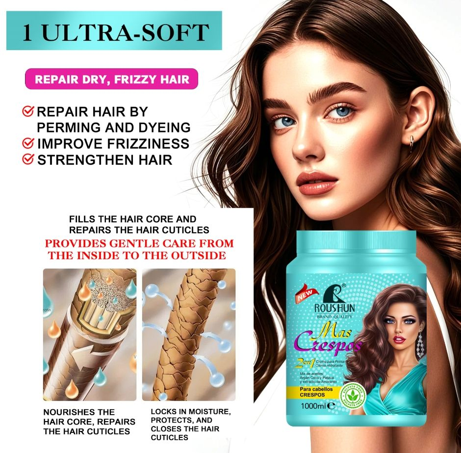 Roushun 2-in-1 Hair Care: Fix Dry Frizz for Ultra-Soft Curls