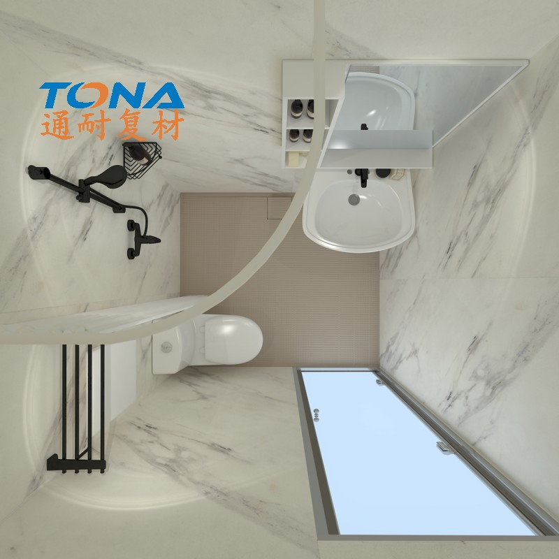 Source Factory: Hubei Tongnai Customized SMC Molded Integratedcomplete Bathroom Set