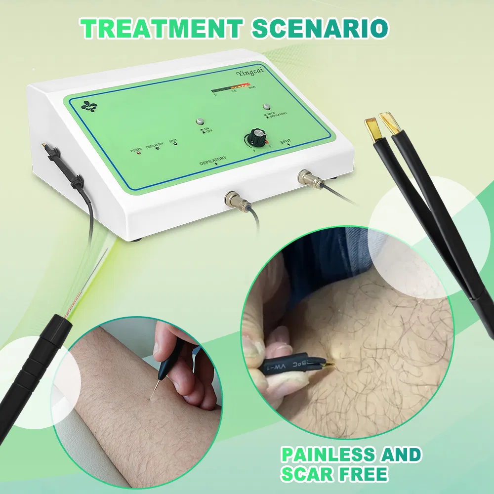 Beauty Skin OEM ODM 2 in 1 Mole Removal Pen Insulated Tweezer Blend Electrolysis Hair Removal Machines Sale with Needle*6PCS