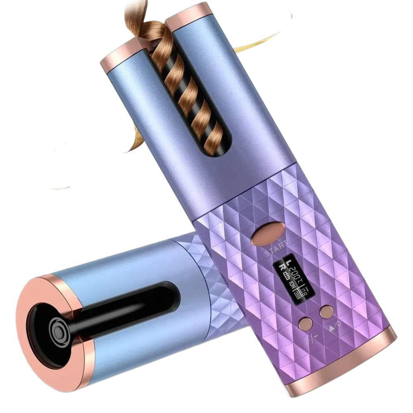 Wireless Hair Curling Iron Portable USB Rechargeable Curling Iron Automatic Rotating Styling Hair Dresser