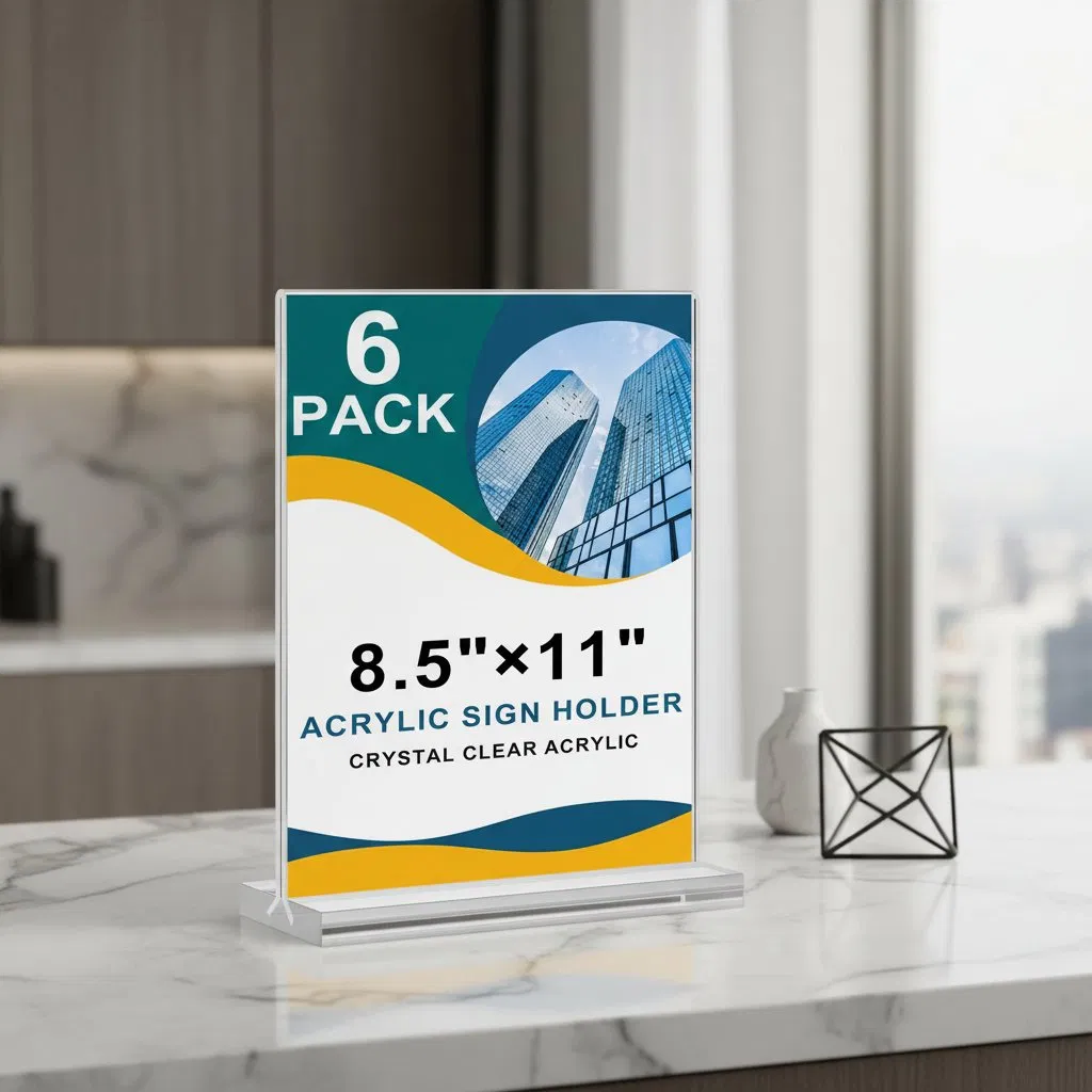 Wear-Resistant Durable Material Table Signs Stand Menu Holder with Wood Plastic Base for Germany Zhiguli Oettinger