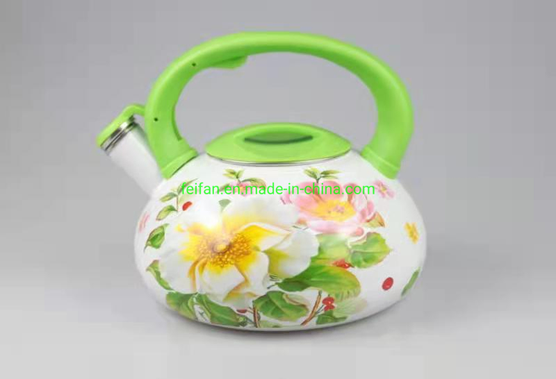 Enamel Whistling Kettle with Different Decal
