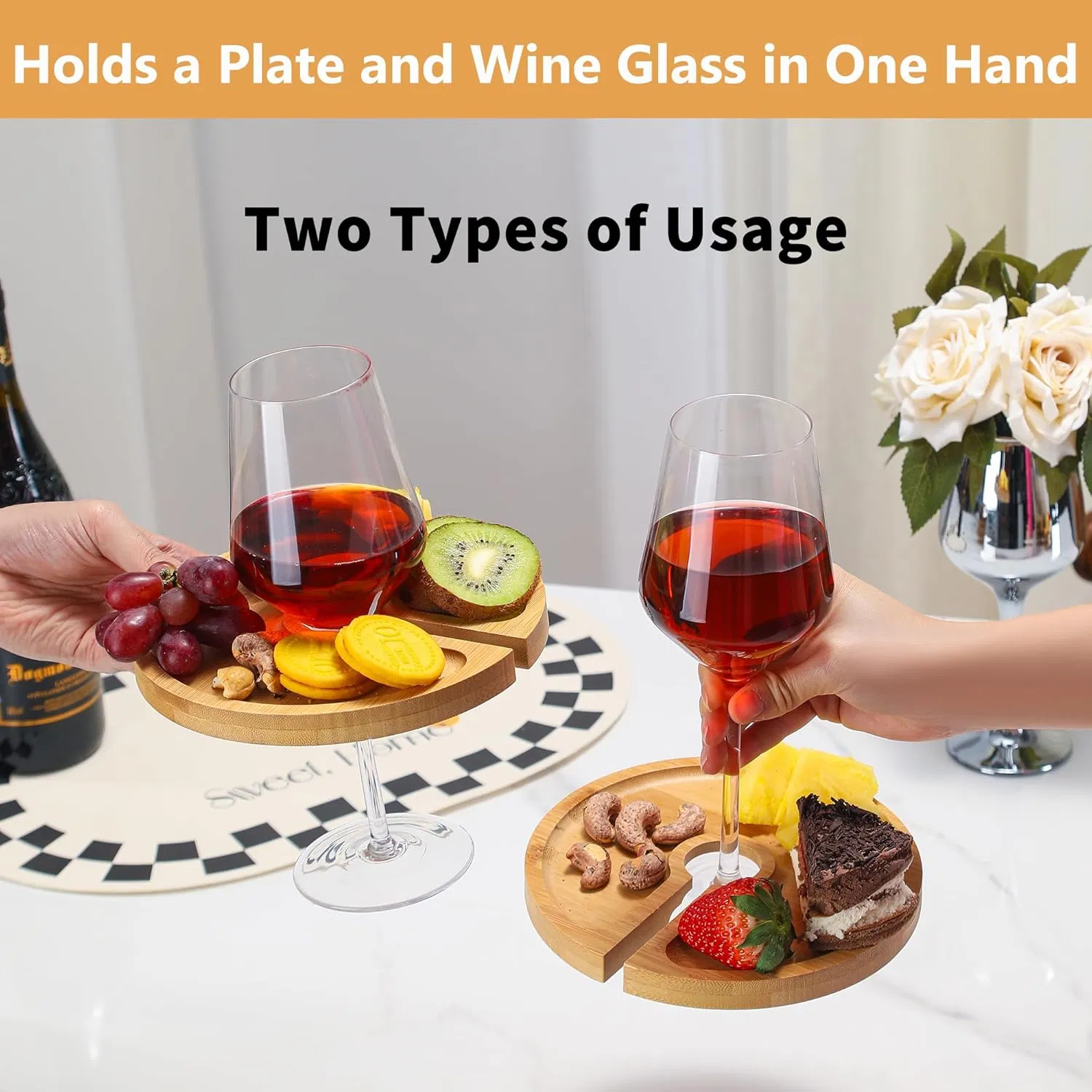 2-in-1 Mini Charcuterie Board with Wine Glass Topper