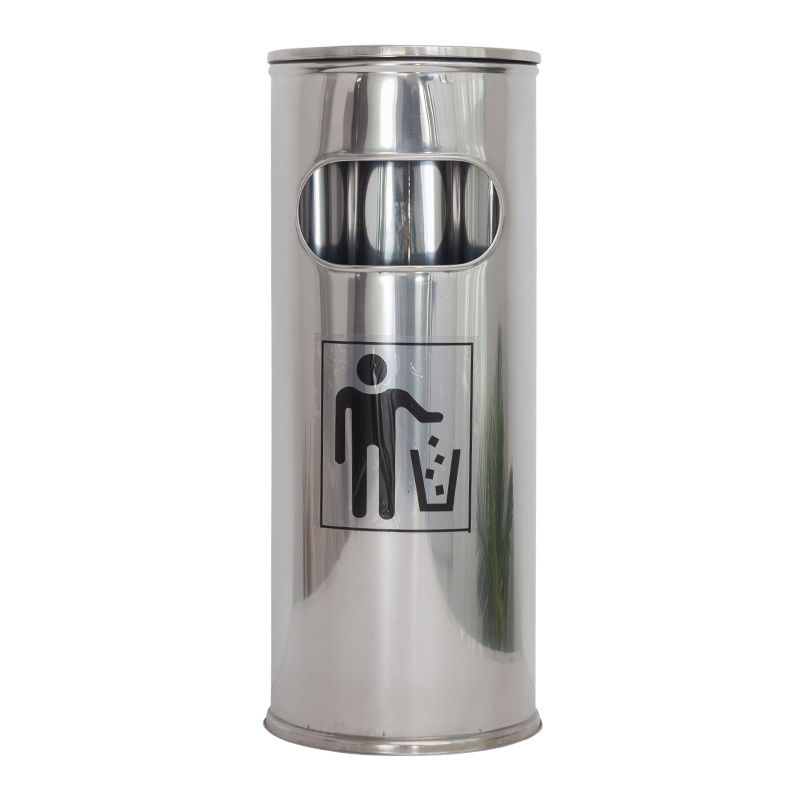 Stainless Steel Dustbin Trash Bin Garbage Can for Hotel Restaurant Cafe Canteen