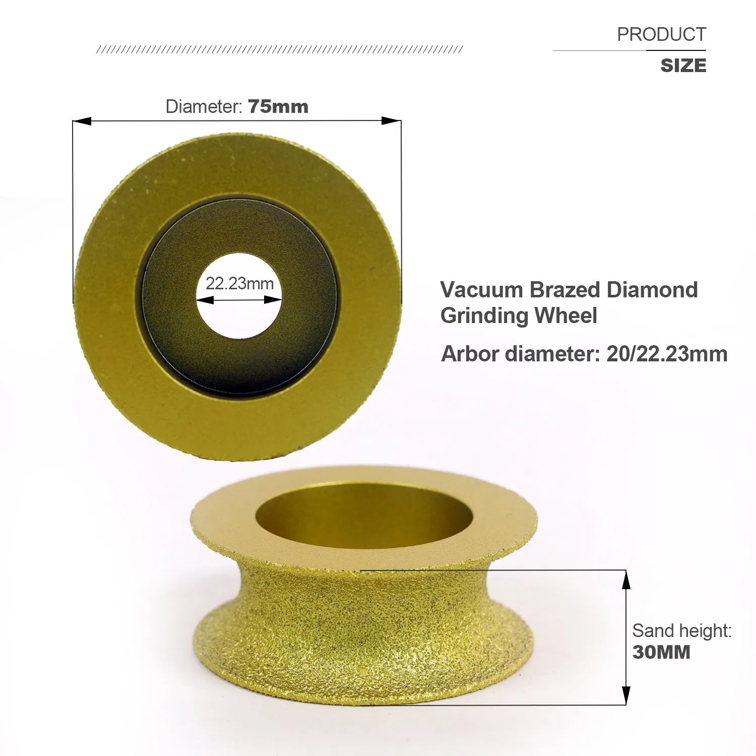 High-Efficiency Grinding Stone Marble Vacuum Brazed Grinding Cup Wheel