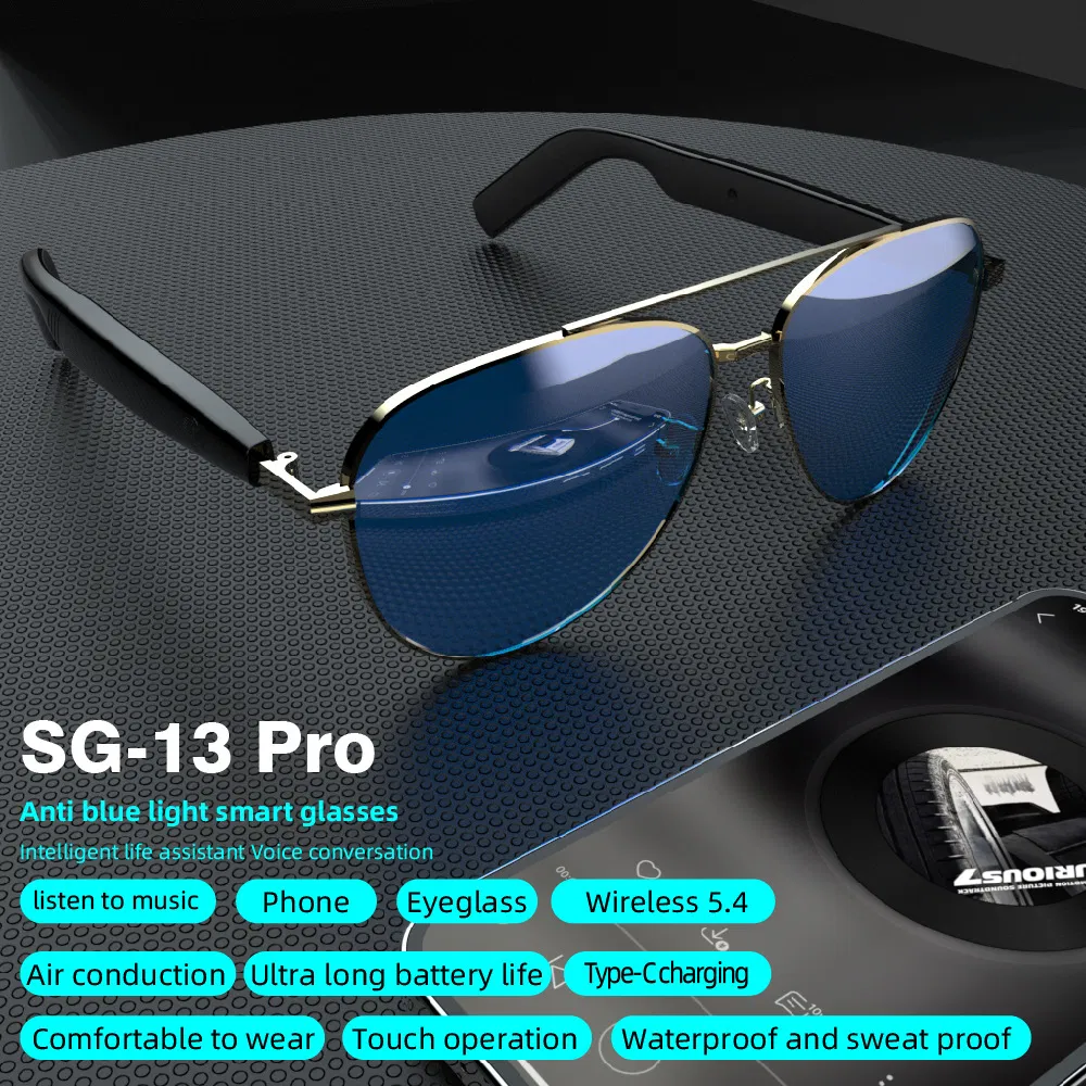Sg13 PRO Bt 5.4 Touch Anti UV Smart Glasses Open Ear Wireless Stereo Headphone Intelligent Sun Glasses Earphones Sg-13 PRO