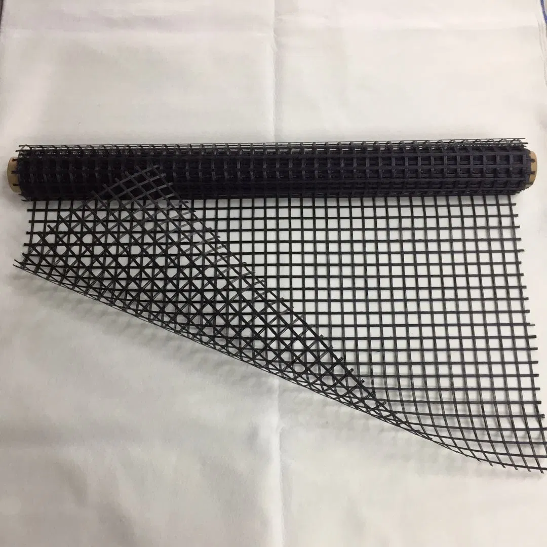 100kn Warp Knitted Biaxial Polyester Geogrid with PVC Coating