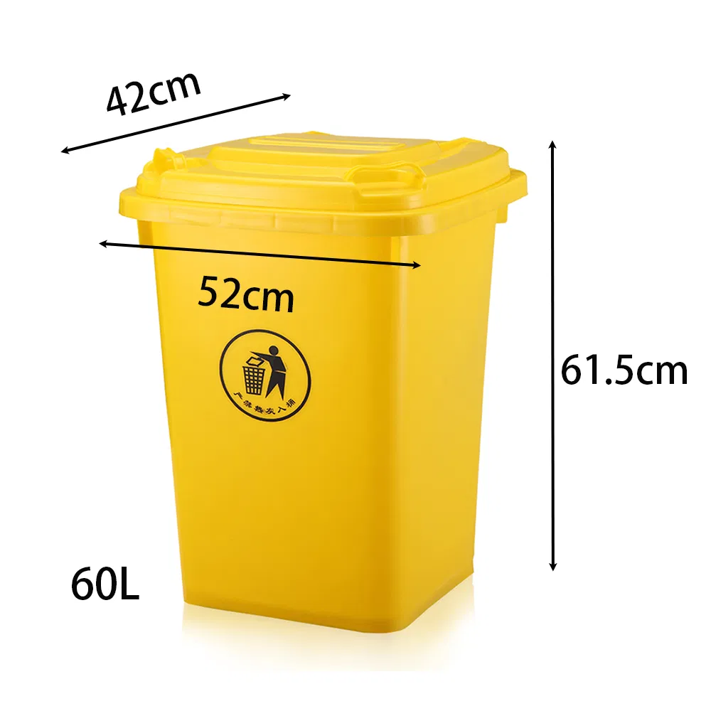 Wholesale Outdoor 60L Wastebin with Cover Home PE Garbage Bin