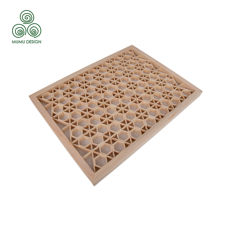 Geometric Art Kumiko Hand Carved Wall Screen Panel